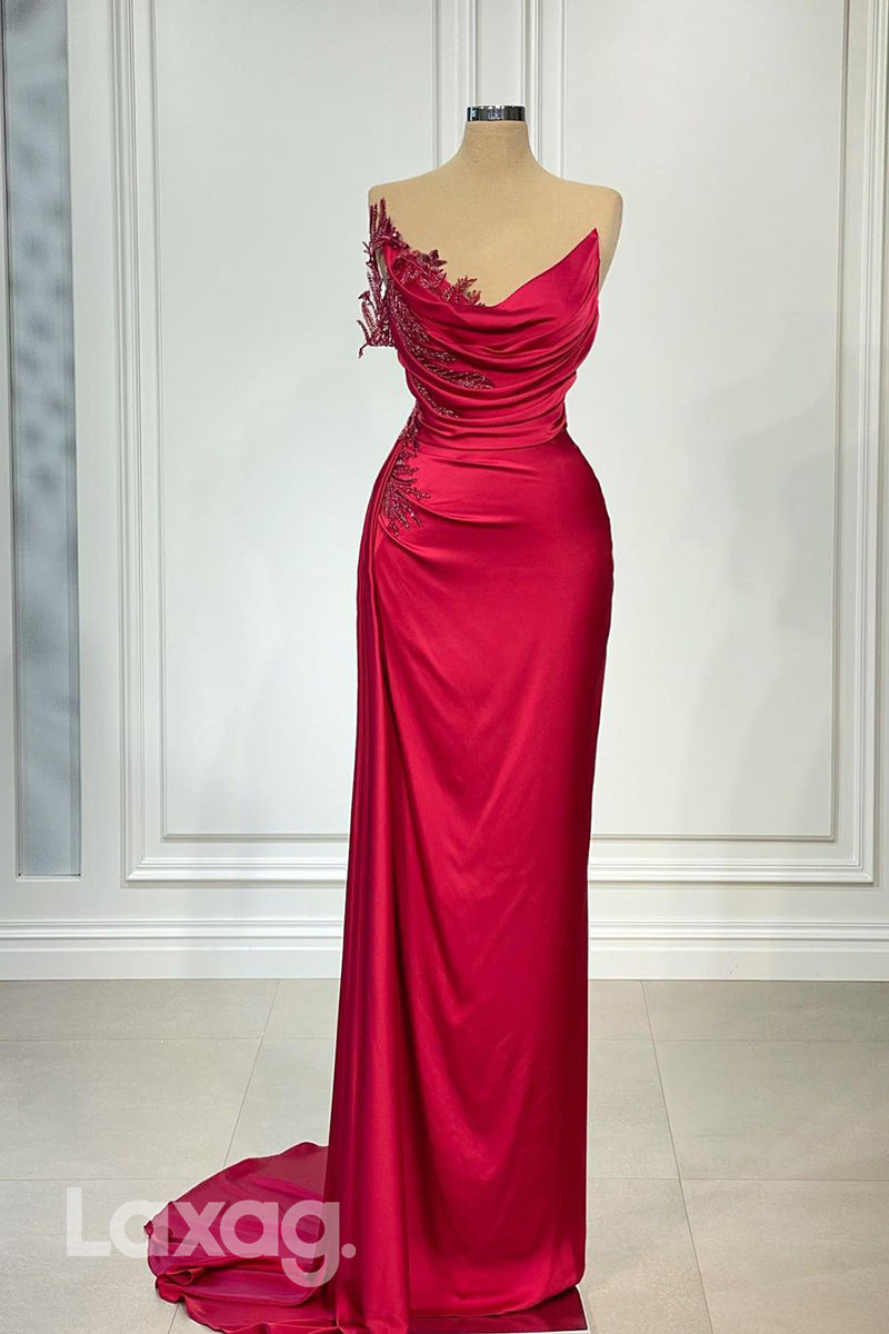 22035 - Sexy V neck Ruched Mermaid Long Formal Prom Dress