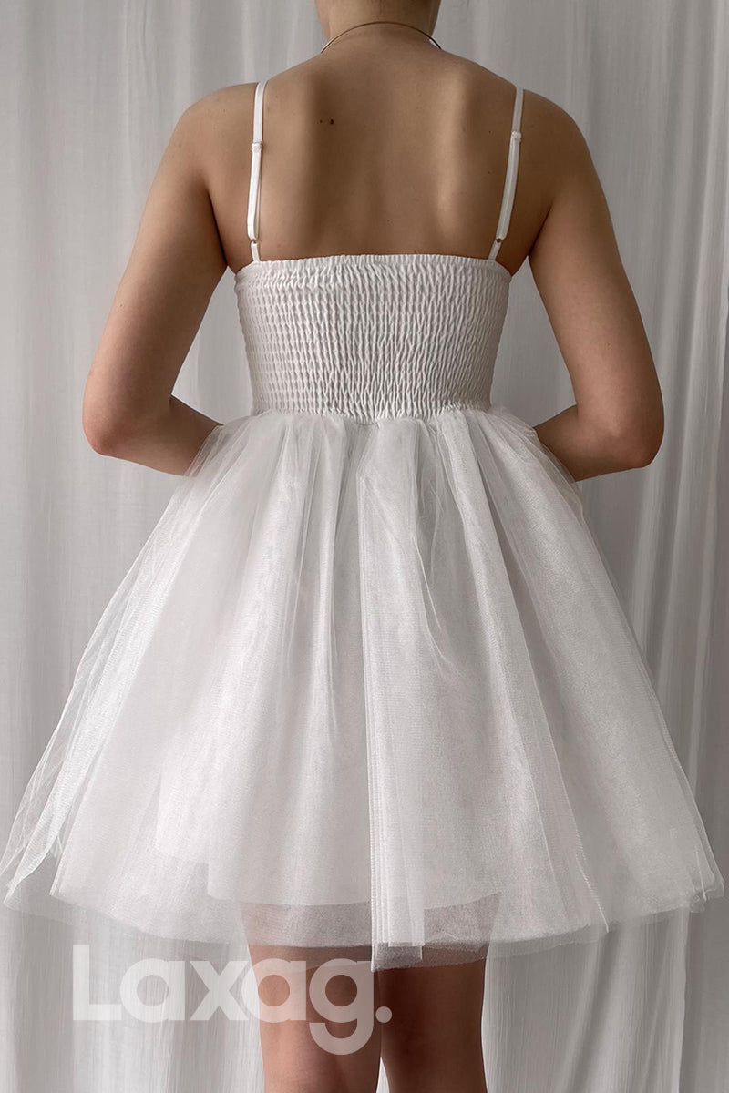 12184 - Spaghetti Straps Short Party Dress Cute Homecoming Dress