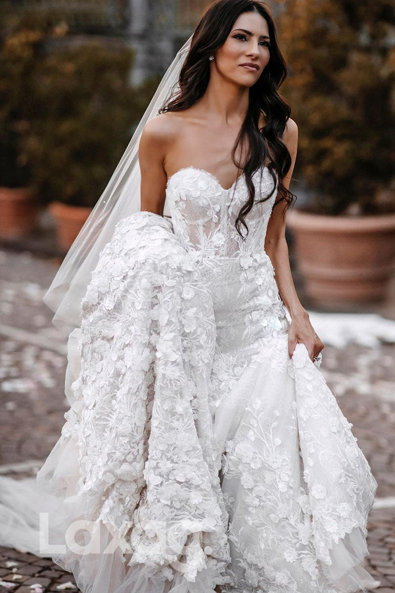 14529 - Exquisite Lace Wedding Dress Sweetheart Mermaid Bridal Gown|LAXAG