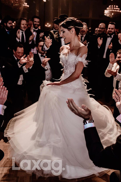 14546 - Sweetheart 3D Appliques Bohemian Wedding Dress Bridal Gown|LAXAG