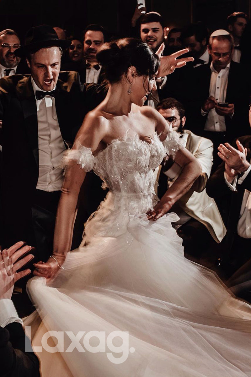 14546 - Sweetheart 3D Appliques Bohemian Wedding Dress Bridal Gown|LAXAG
