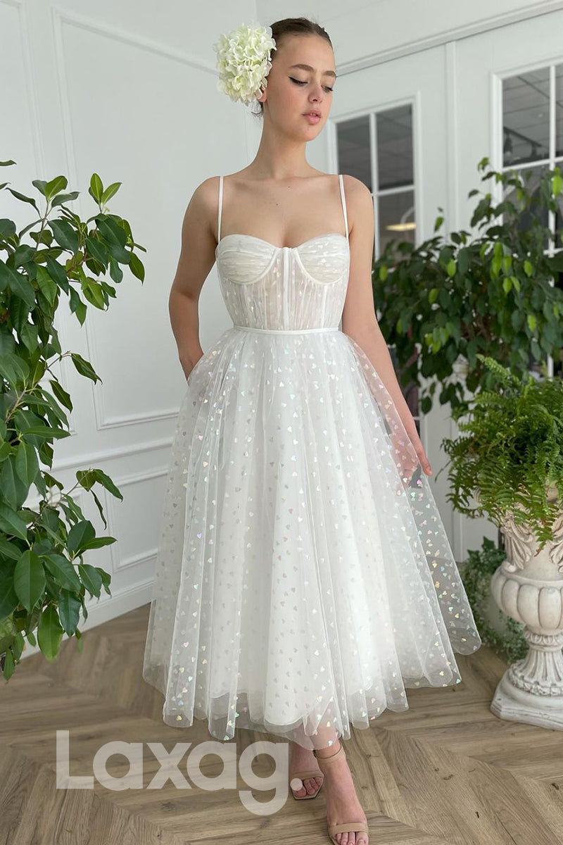 16781 - A-line Spaghetti Straps Tulle Senior Prom Dress|LAXAG