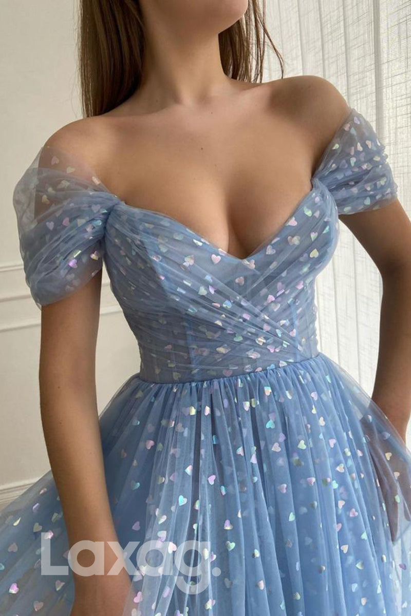 16792 - Unique Off-the-Shoulder Tulle Long Prom Dress|LAXAG