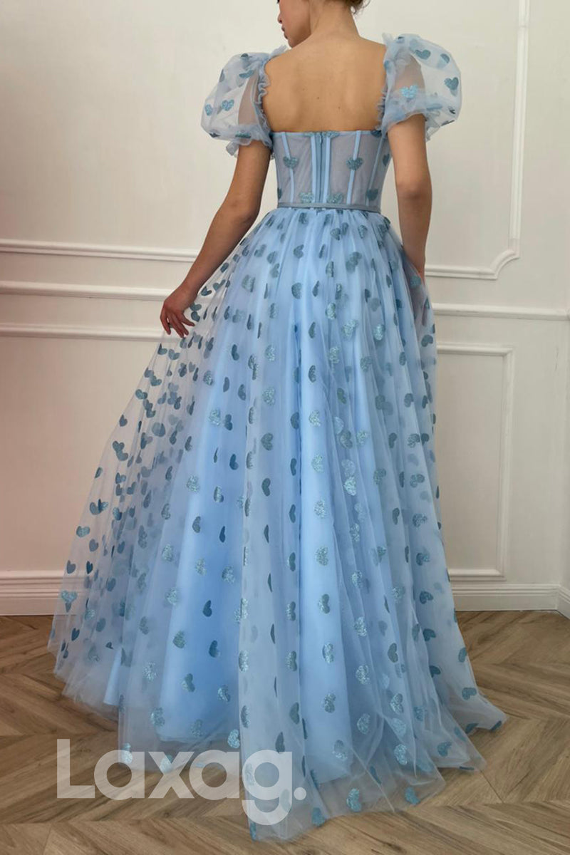 17732 - A-line Sweetheart Tulle Long Prom Dress with Pockets|LAXAG
