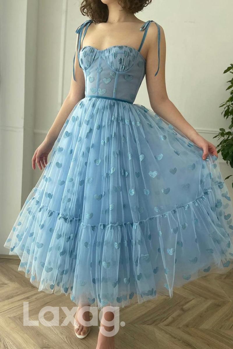 17734 - Spaghetti Straps Sweetheart Tulle Prom Dress|LAXAG