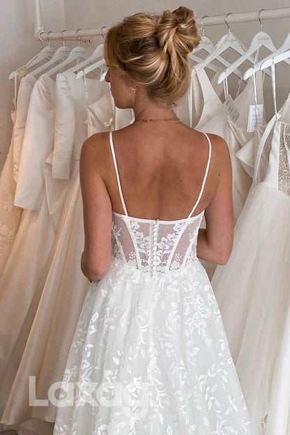 12517 - Floral Appliqued Strapless Detachable Sleeves Straps Wedding Dress