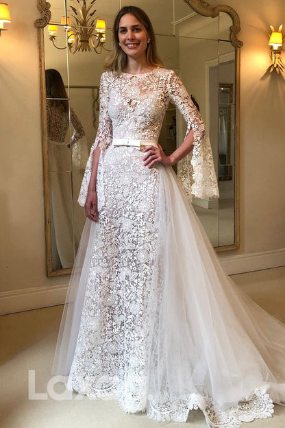 14565 - Exquisite Luxury Lace Wedding Dress with Sleeves Bridal Gown|LAXAG