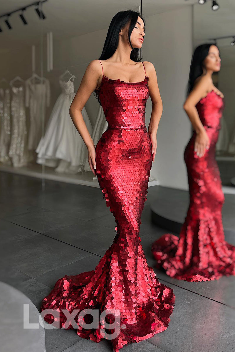 20784 - Unique Scoop Sequins Mermaid Prom Dress|LAXAG