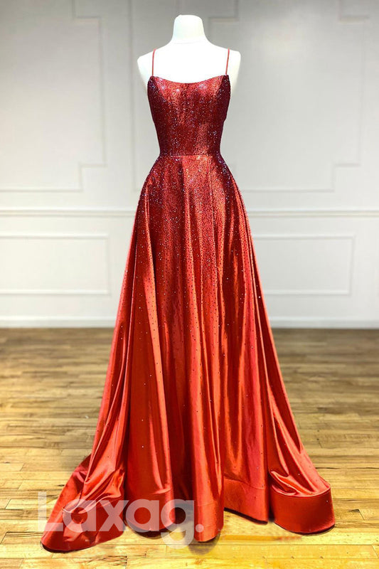 19780 - Unique Scoop Beads Sparkly Prom Dress with Pockets|LAXAG