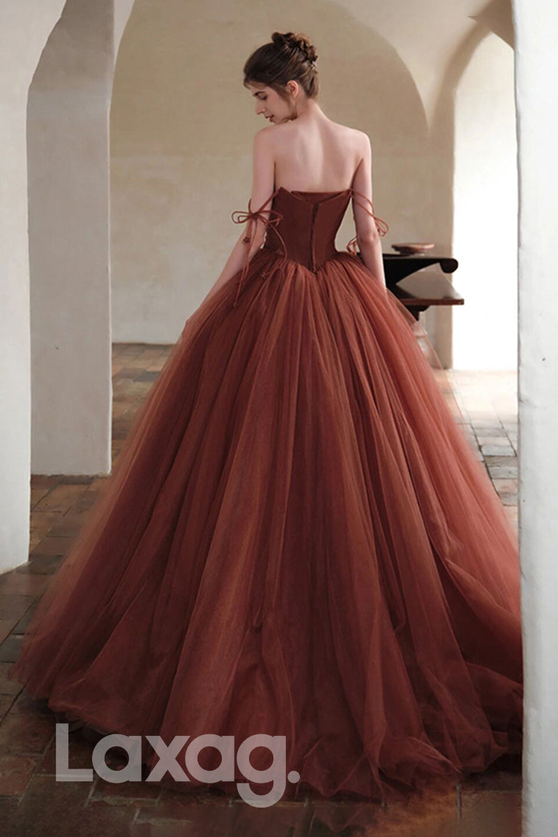 19762 - Spaghetti Straps Tulle Long Prom Ball Gown|LAXAG