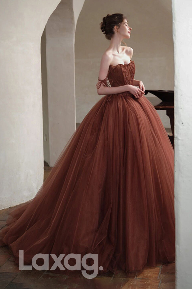 19762 - Spaghetti Straps Tulle Long Prom Ball Gown|LAXAG