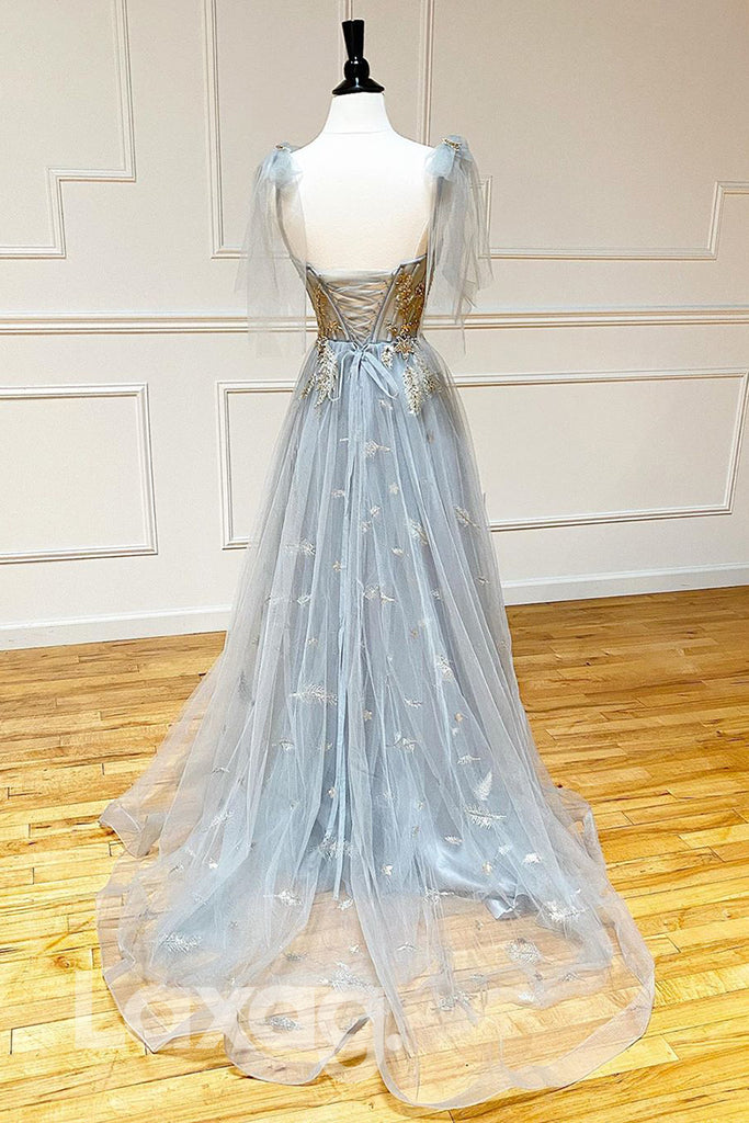 12730 - Floral Embellished Sweetheart Strap Cap Sleeve Bodice Gown